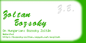 zoltan bozsoky business card