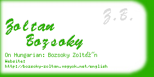 zoltan bozsoky business card
